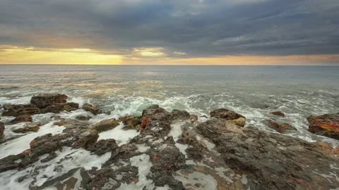  Sunset on the sea shore. Stock Footage 185412948
