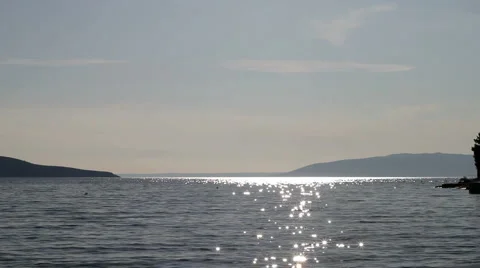 Sunset by the sea side 库存影片 5163606