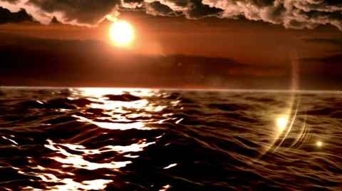 Sunset. Sea. simple shot of the ocean surface waves. Stock Footage 33869241