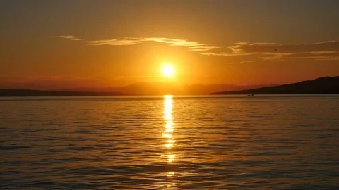 Sunset on the sea Slow motion Stock Footage 78911348