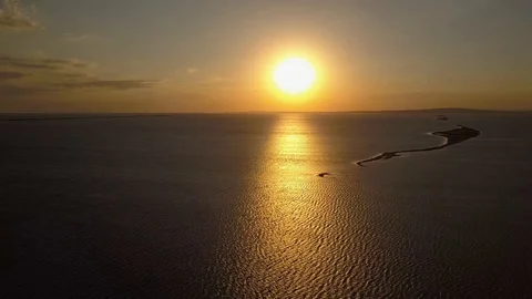 Sunset On The Sea. Small Islands. Stock Footage 100197844