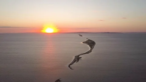 Sunset On The Sea. Small Islands. Stock Footage 100198066
