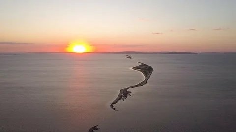 Sunset On The Sea. Small Islands. Stock Footage 100198100