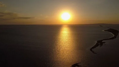 Sunset On The Sea. Small Islands. Stock Footage 100198405