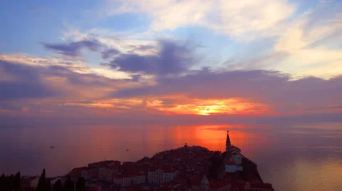 Sunset on sea in summer time Stock Footage 50431945