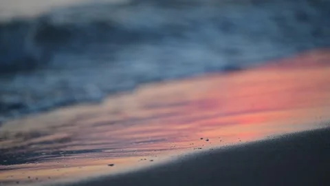 Sunset on the sea. Sun is reflected on surface of sea. slowmotion 4k footage Stock Footage 287954369