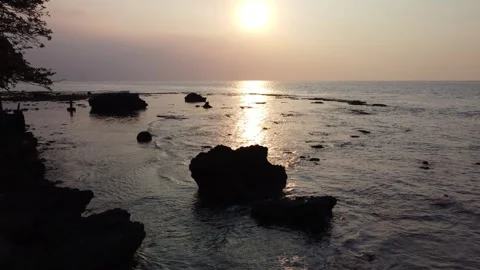 Sunset at the sea. Sunset at the beach. Stock Footage 285316430