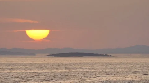 Sunset on the sea  time lapse Stock Footage 78932842