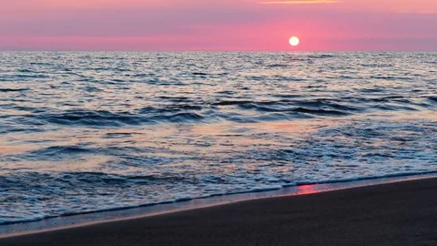 Sunset at sea time lapse Stock Footage 83834604