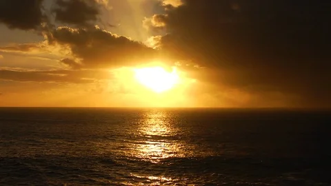 Sunset Sea Time Lapse Stock Footage