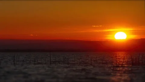 Sunset at the Sea Time-Lapse Stock Footage 92157517