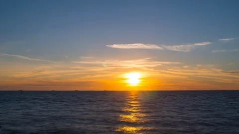 Sunset on the sea, time-lapse Stock Footage 113151114