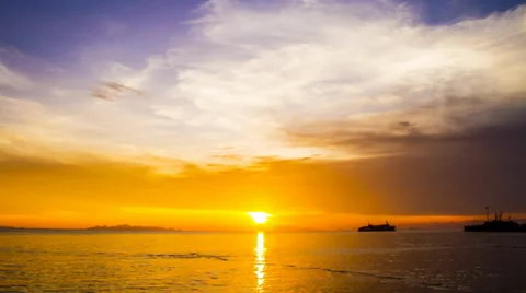 Sunset at the sea, timelapse Stock Footage 37924335