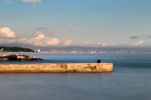 Sunset at the sea, Trieste Stock Photos