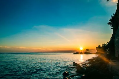 Sunset at the sea, Trieste Stock Photos