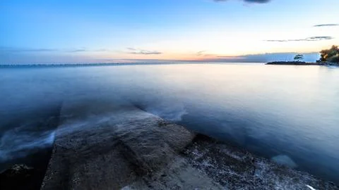 Sunset at the sea, Trieste Stock Photos