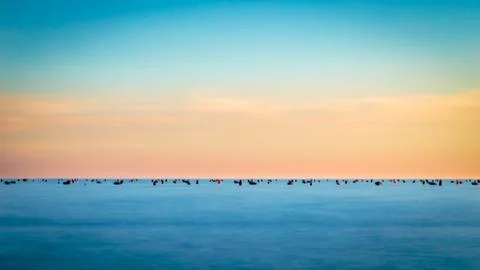 Sunset at the sea, Trieste Stock Photos