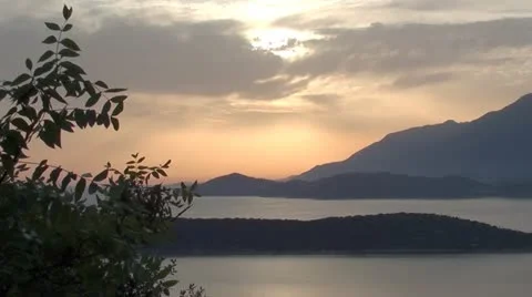 Sunset sea view Stock Footage 12190084