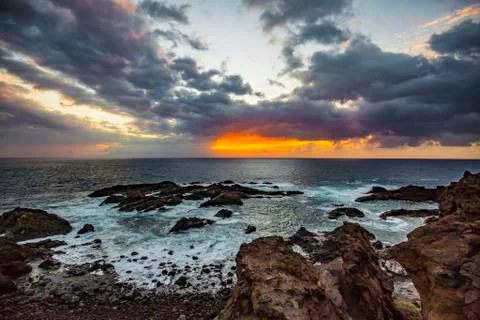 Sunset sea view Stock Photos