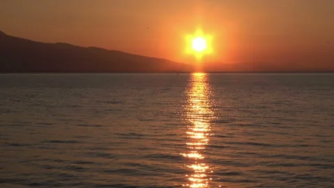 Sunset on Sea Water Stock Footage 100405898