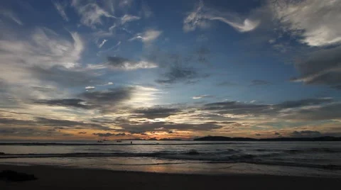 Sunset at sea wide screen Stock Footage 56837148