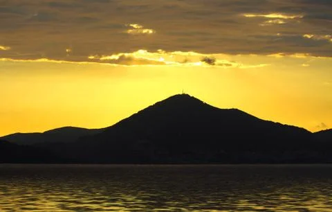 Sunset at the seacoast Stock Photos