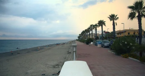 Sunset on the seafront Stock Footage 117030568