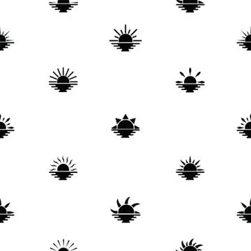 Sunset seamless pattern background icon. Stock Illustration