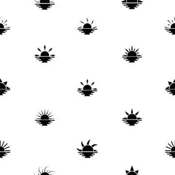 Sunset seamless pattern background icon. Stock Illustration
