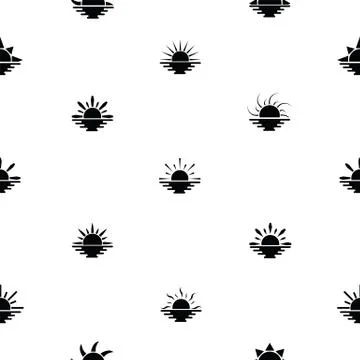 Sunset seamless pattern background icon. Stock Illustration