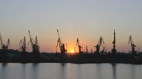 Sunset in seaport Stock Footage 22747692
