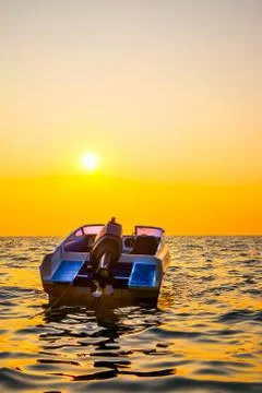 Sunset seascape at sundown Stock Photos