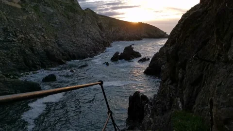 Sunset seascape view from the coast Stock Footage 132542843