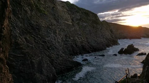 Sunset seascape view from the coast Stock Footage 132542870