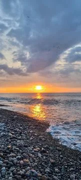 Sunset on the seashore 스톡 사진