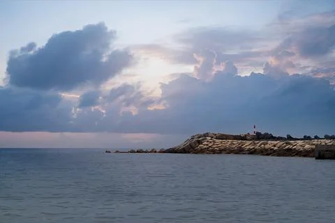 Sunset on the seashore Foto stock