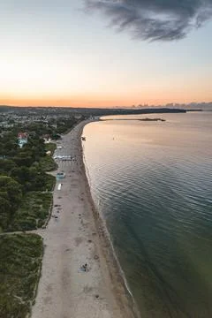Sunset on the seaside beach Foto stock