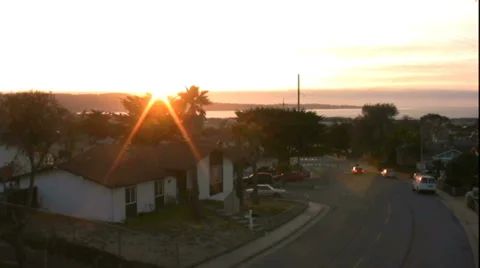 Sunset in Seaside Stock Footage 34259530