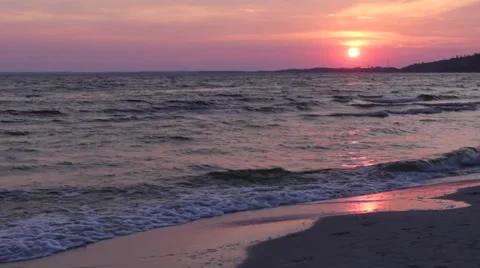 Sunset on the seaside Stock Footage 40675330