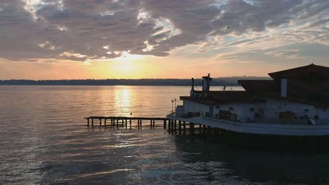 Sunset from seaside Stock Footage 150297788