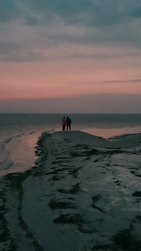 Sunset by the seaside Stock Footage 266944422