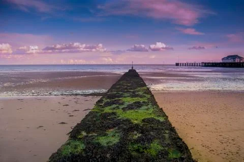 Sunset on the seaside Stock Photos