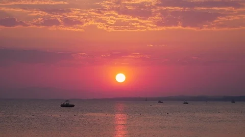 Sunset at seaside in Turkey Stock Footage 97974782