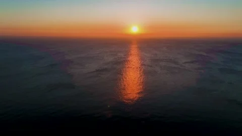 Sunset in the Sea.View from Above Stock Footage 222992578