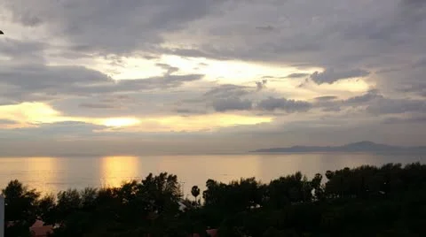 Sunset seaview Stockbeeldmateriaal 12618896