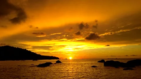 Sunset sedau singkawang Stock Footage 243580541
