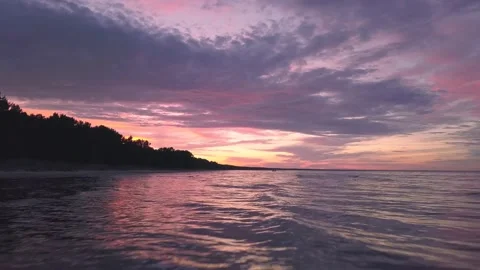 Sunset see boat 4k Stock Footage 138654341