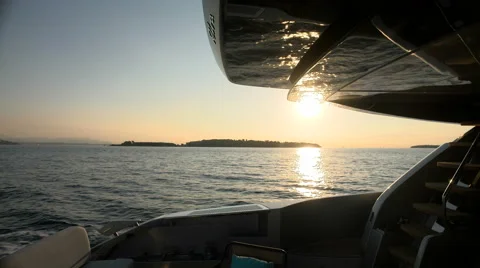 Sunset seen from a boat Stock Footage 67500643