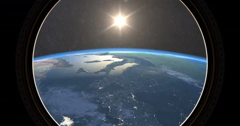 Sunset seen from the ISS Stock Footage 85210072