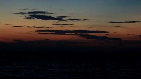 Sunset seen in the middle of the sea from the ship Video stock 280953901
